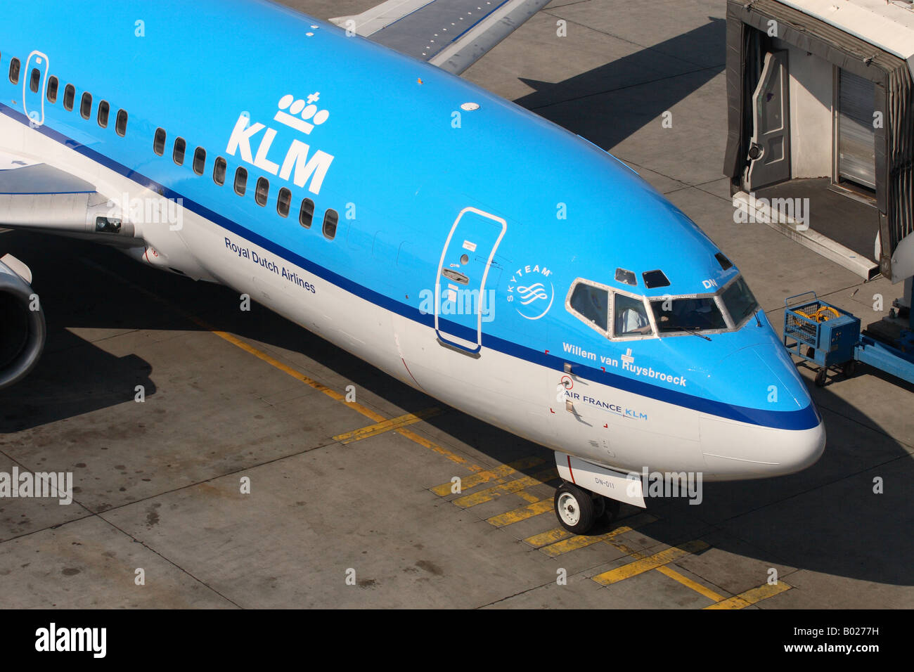 KLM Royal Dutch Airlines Boeing 737 jet airliner cockpit part of ...