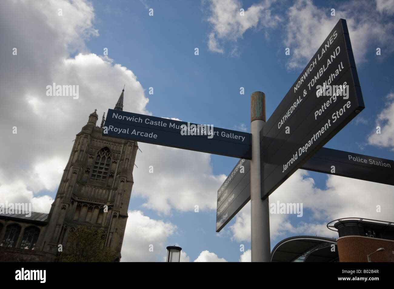 Norwich modern street signs Stock Photo Alamy