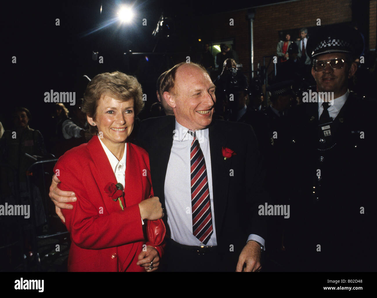 Labour party leader Neil Kinnock and his wife Glenys on general election night 1987 Stock Photo