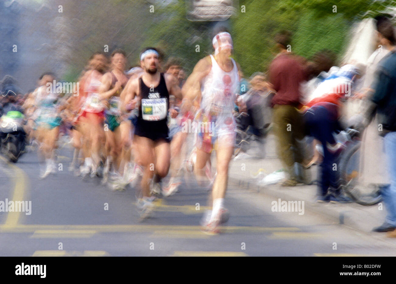 Marathon in Vienna zoomed Stock Photo