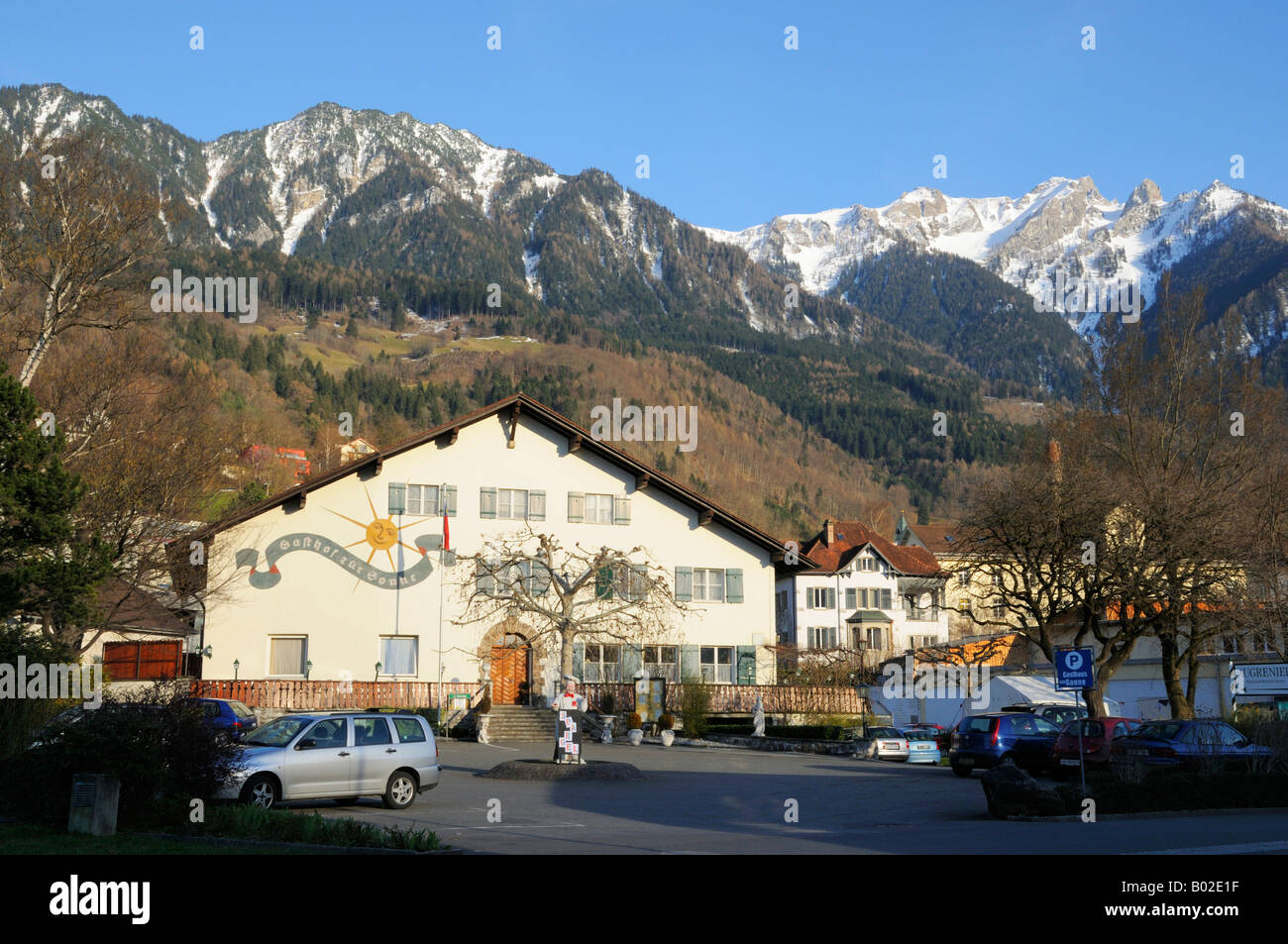 Hotel Restaurant Sonne Stock Photo