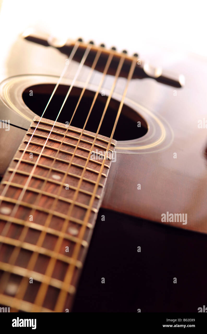 Musical instrument acoustic guitar body close up Stock Photo Alamy