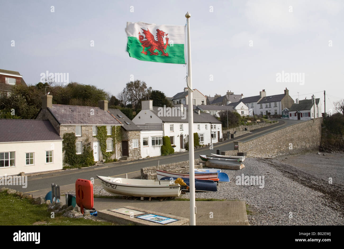 Moelfre Isle of Anglesey North Wales UK April The seafront cottages of ...