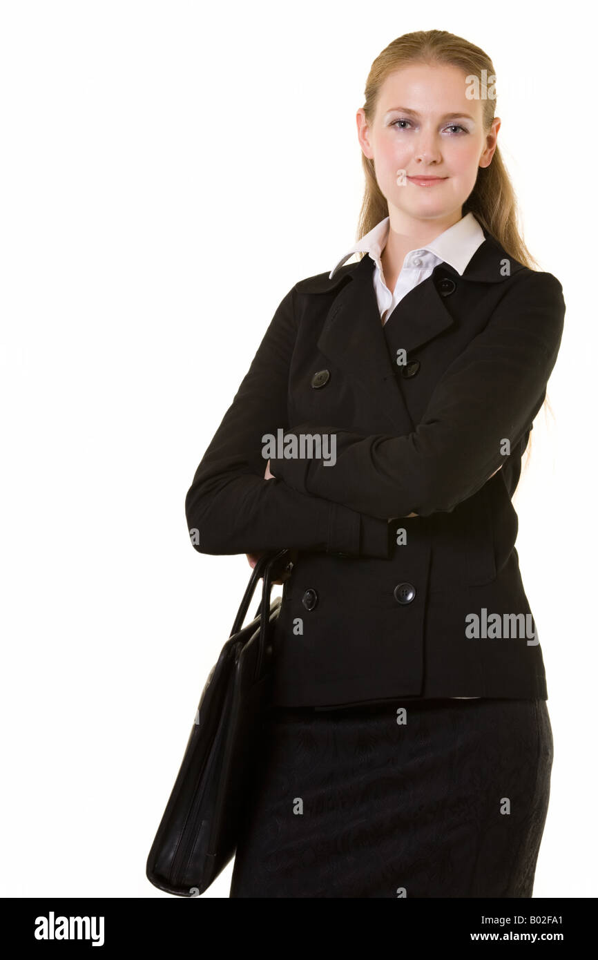 Beautiful woman in black jacket hi-res stock photography and images - Alamy