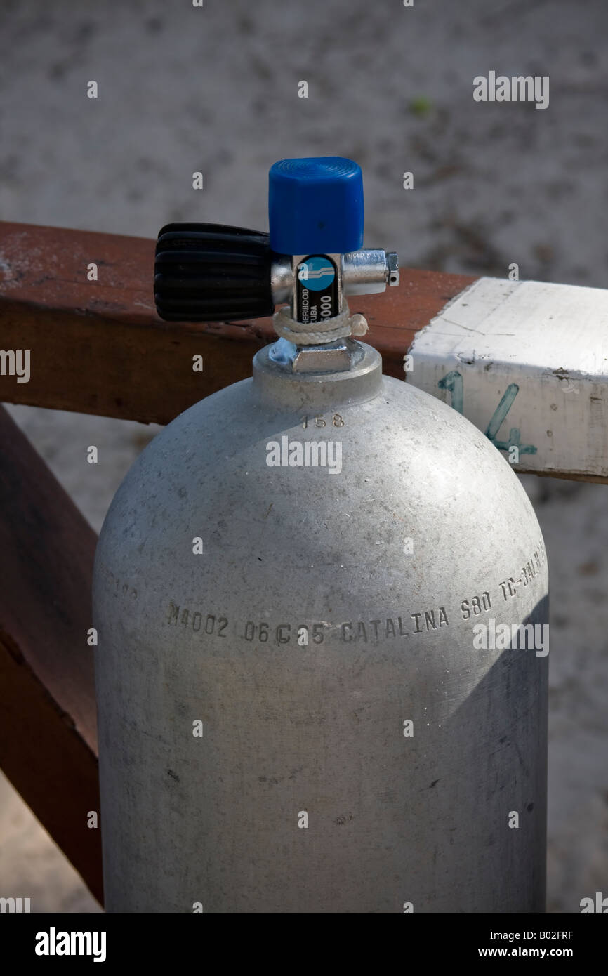 Scuba compressed air tank Stock Photo