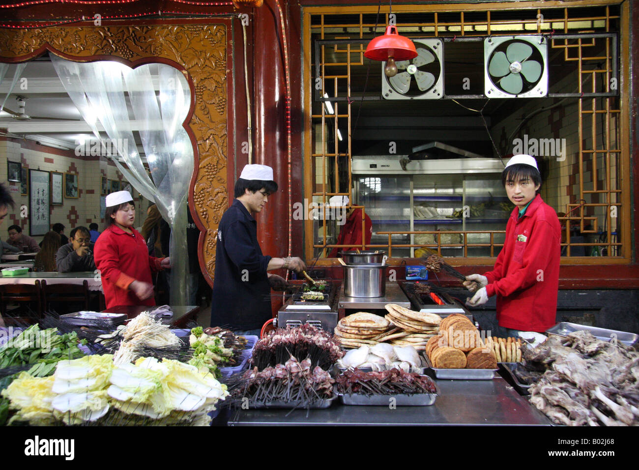 Moslem restaurant, Xian, China Stock Photo