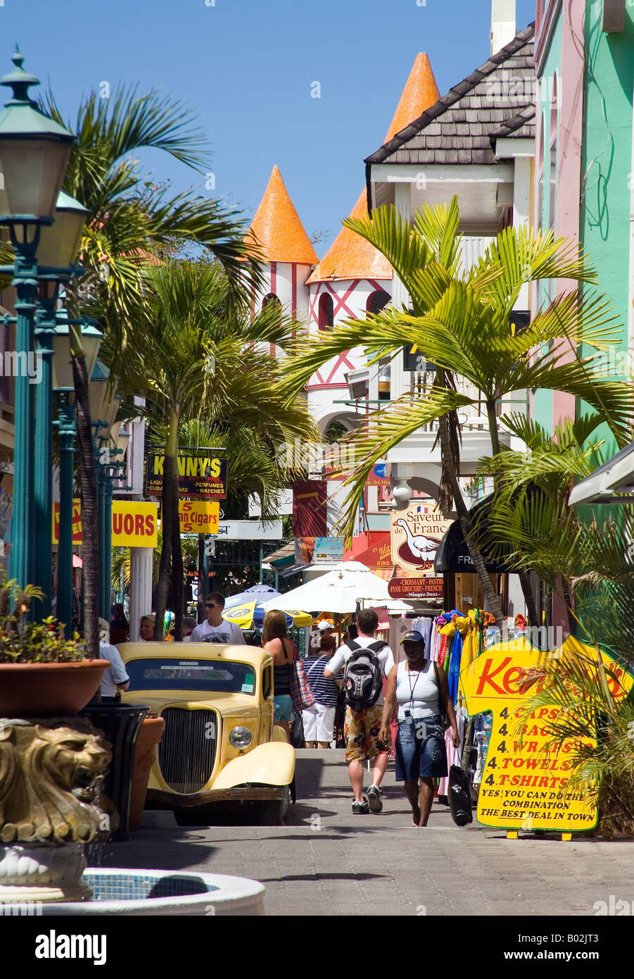 Shops at Philipsburg in St Maarten Caribbean Stock Photo