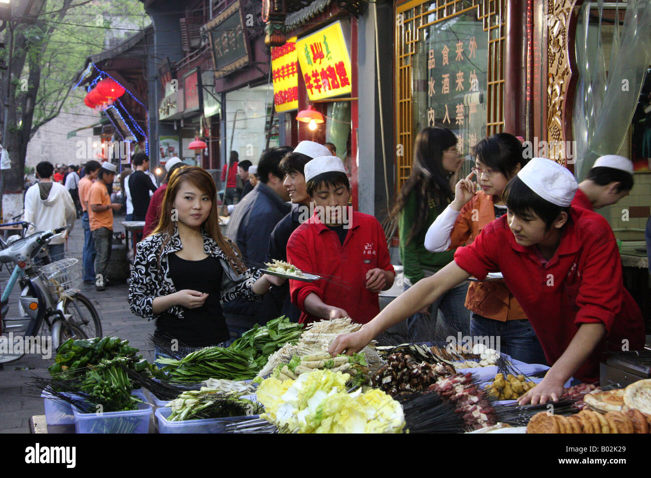 Moslem restaurant, Xian, China Stock Photo