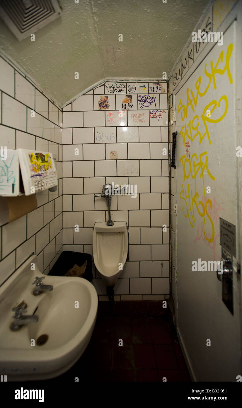 a tiny bathroom in a Hollywood Blvd restaurant Hollywood Los Angeles ...