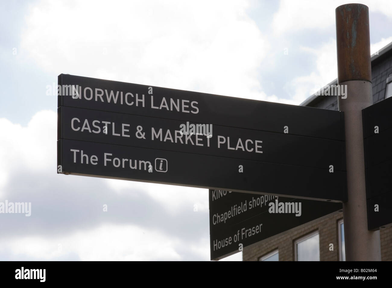 Norwich modern street signs Stock Photo Alamy