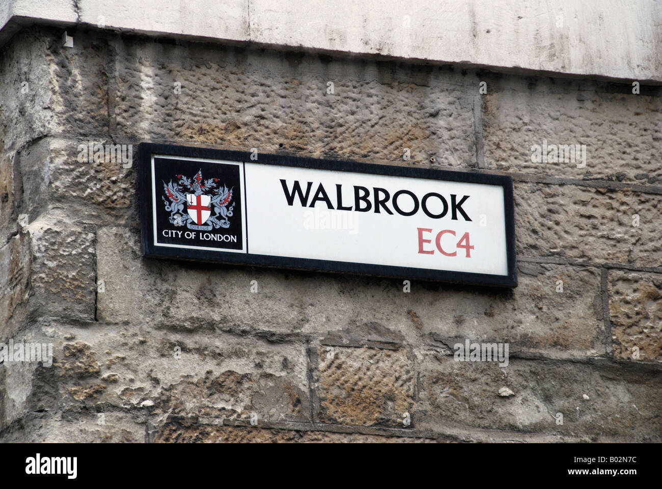 Walbrook street sign in the City of London Stock Photo Alamy