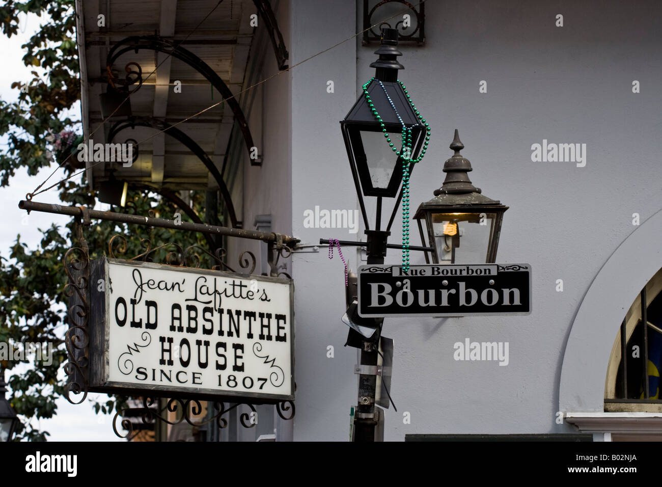 Bourbon street Lamp post Stock Photo Alamy