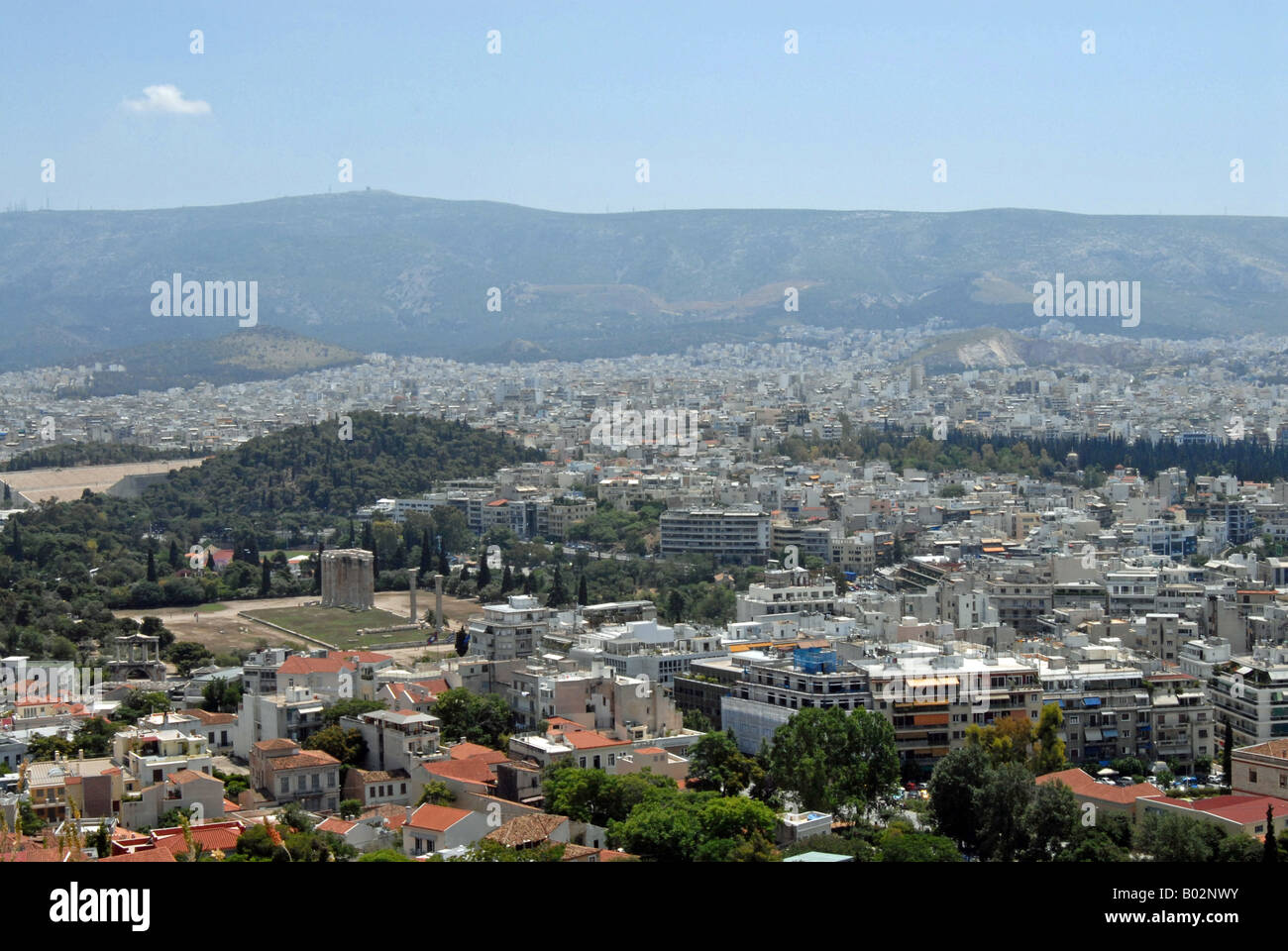 View of Athens from the Parthenon Stock Photo
