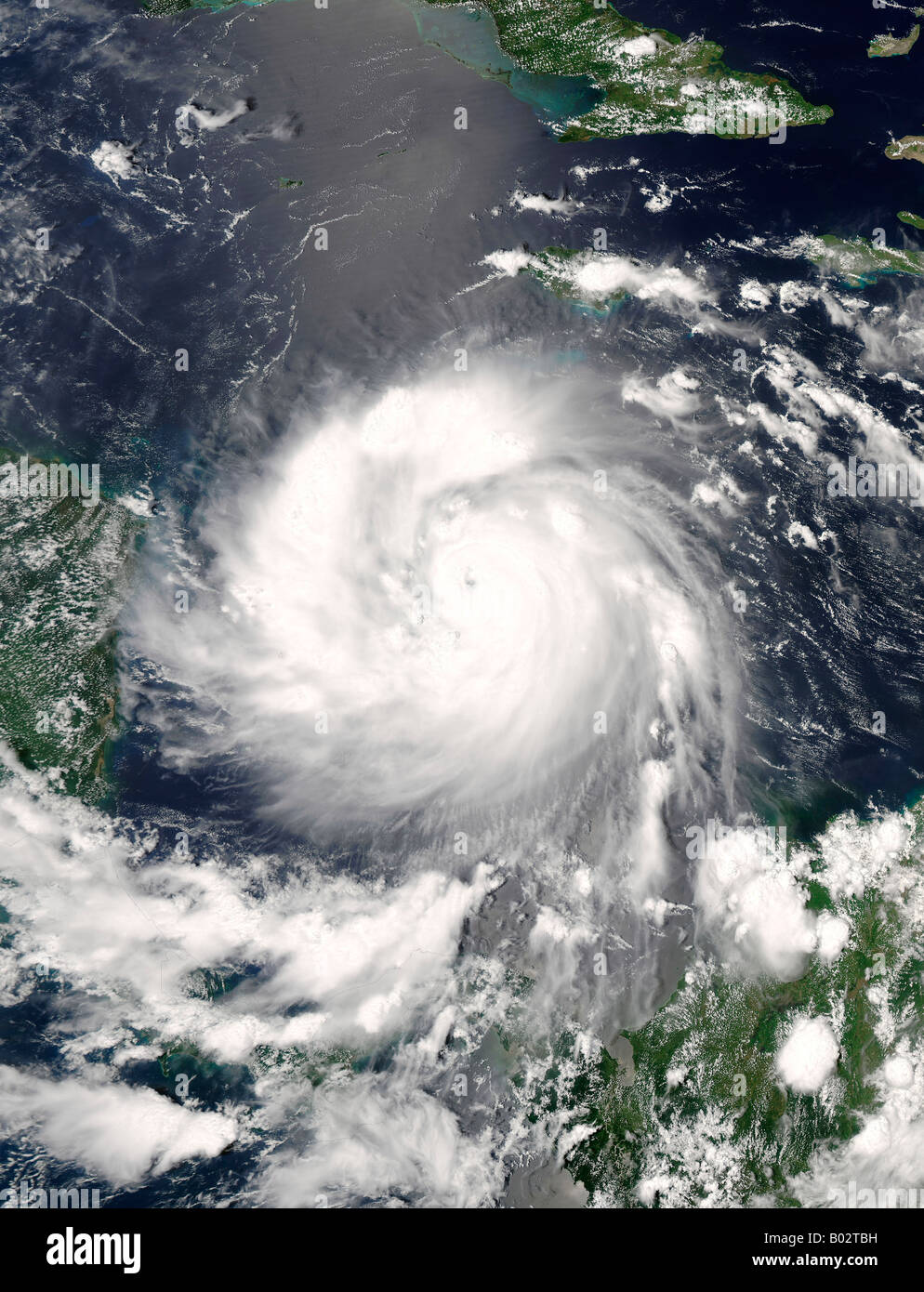 Hurricane Felix approaching Central America at 18 :30 UTC.  September 3, 2007 Stock Photo