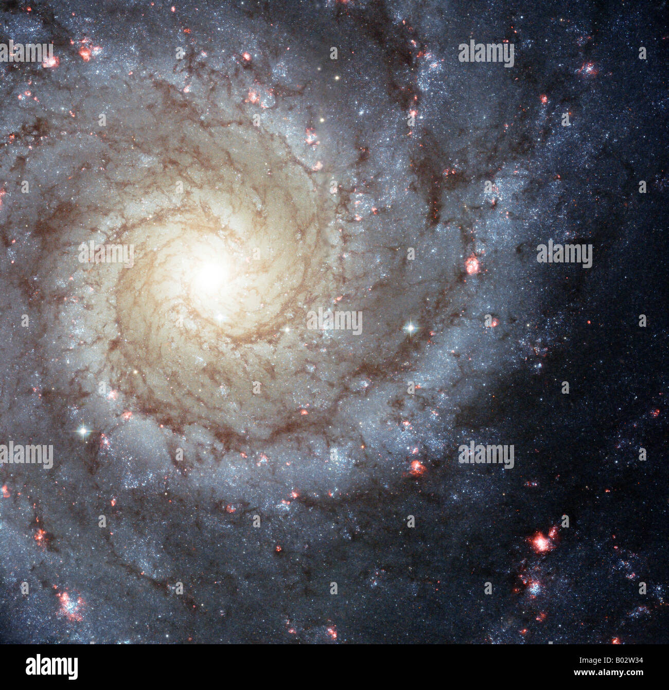 Spiral galaxy Messier 74 Stock Photo