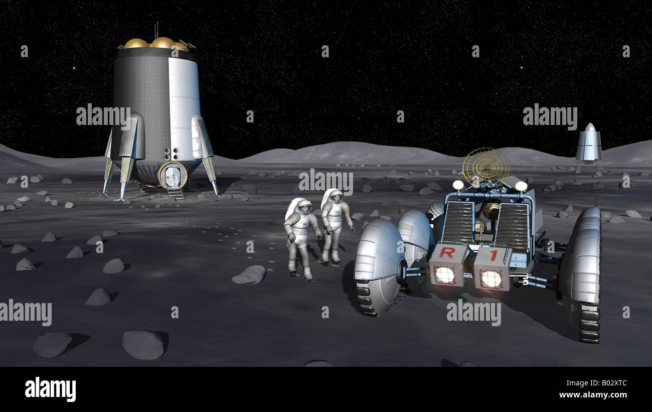 Artist's concept of future space exploration Stock Photo - Alamy