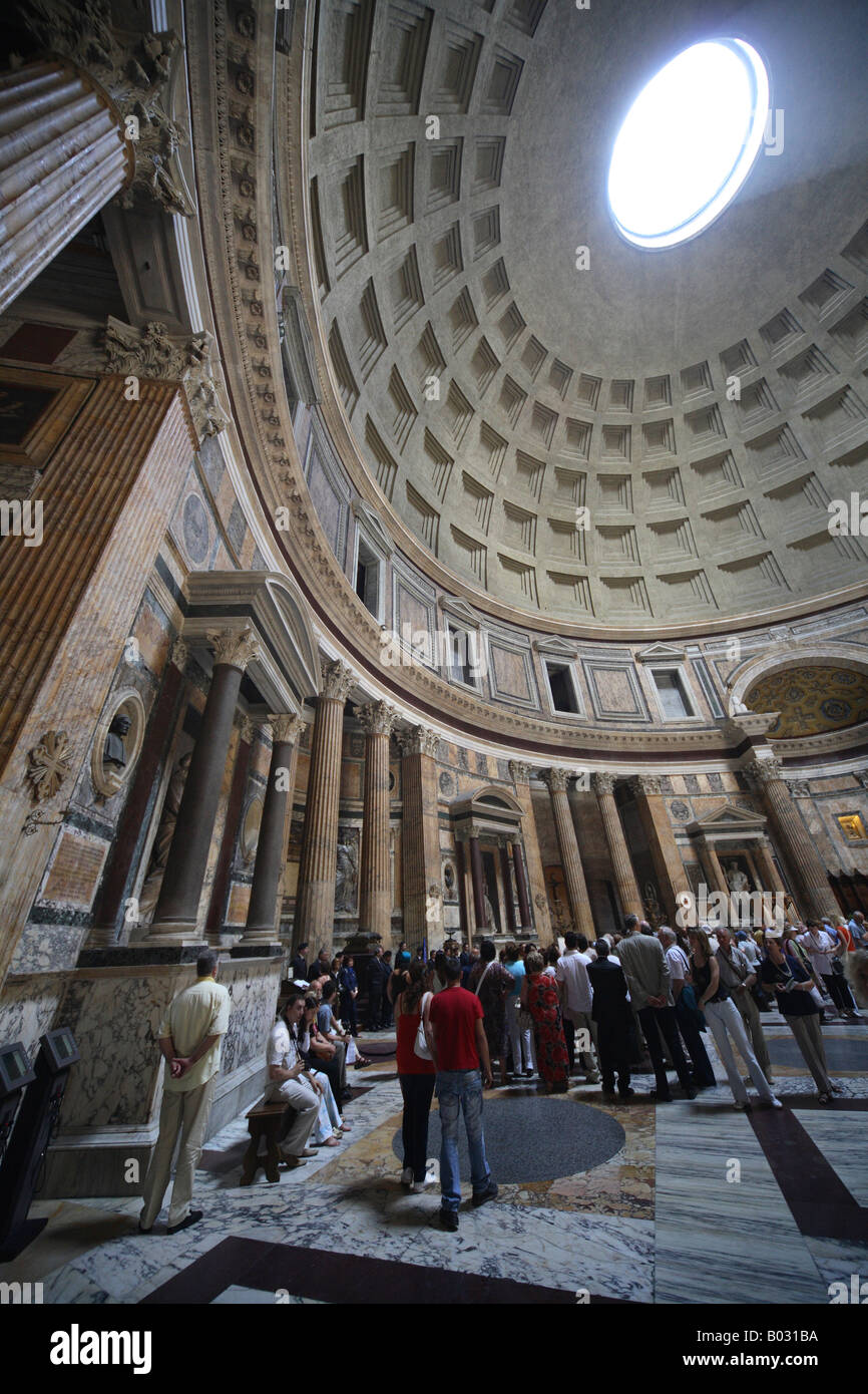 Italy Lazio Rome The Pantheon Church Interior Vaulted