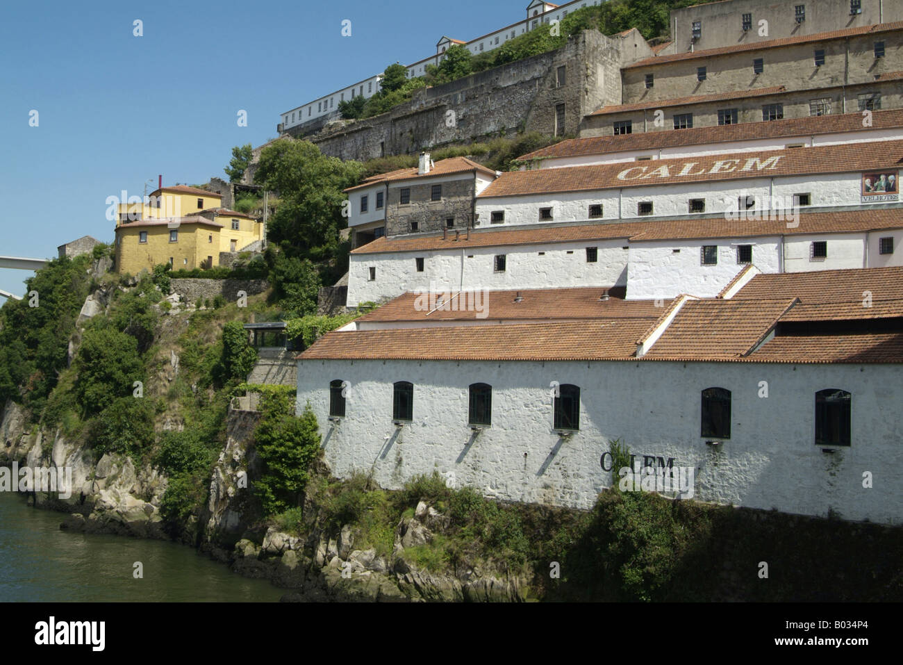 Port wine cellars (Porto Calem) on the river Douro in Porto Stock Photo Alamy
