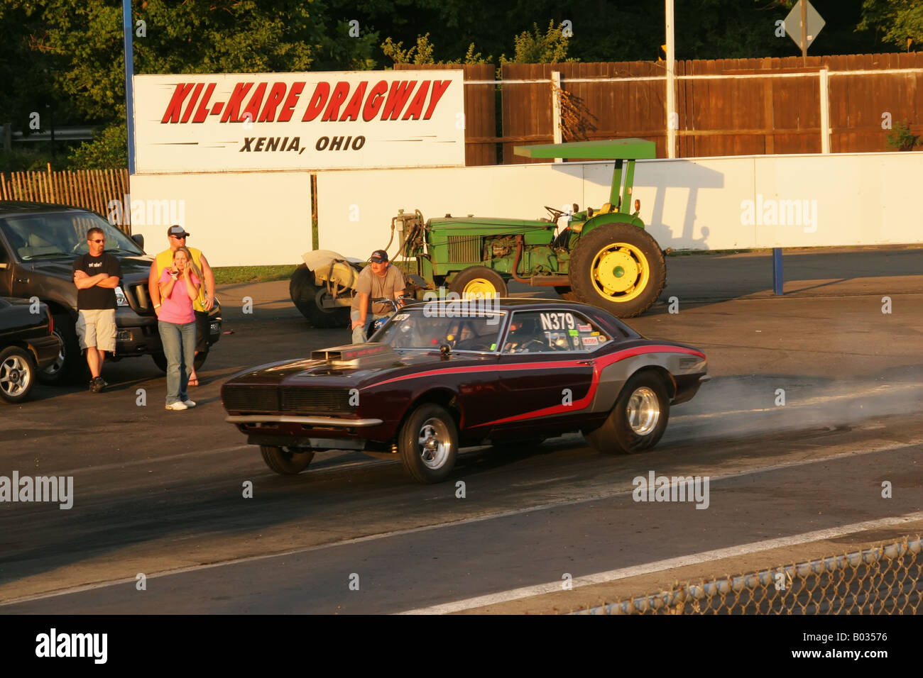 Tire Warmup Burnout Dragster at Kil Kare Dragway Xenia or Dayton Ohio