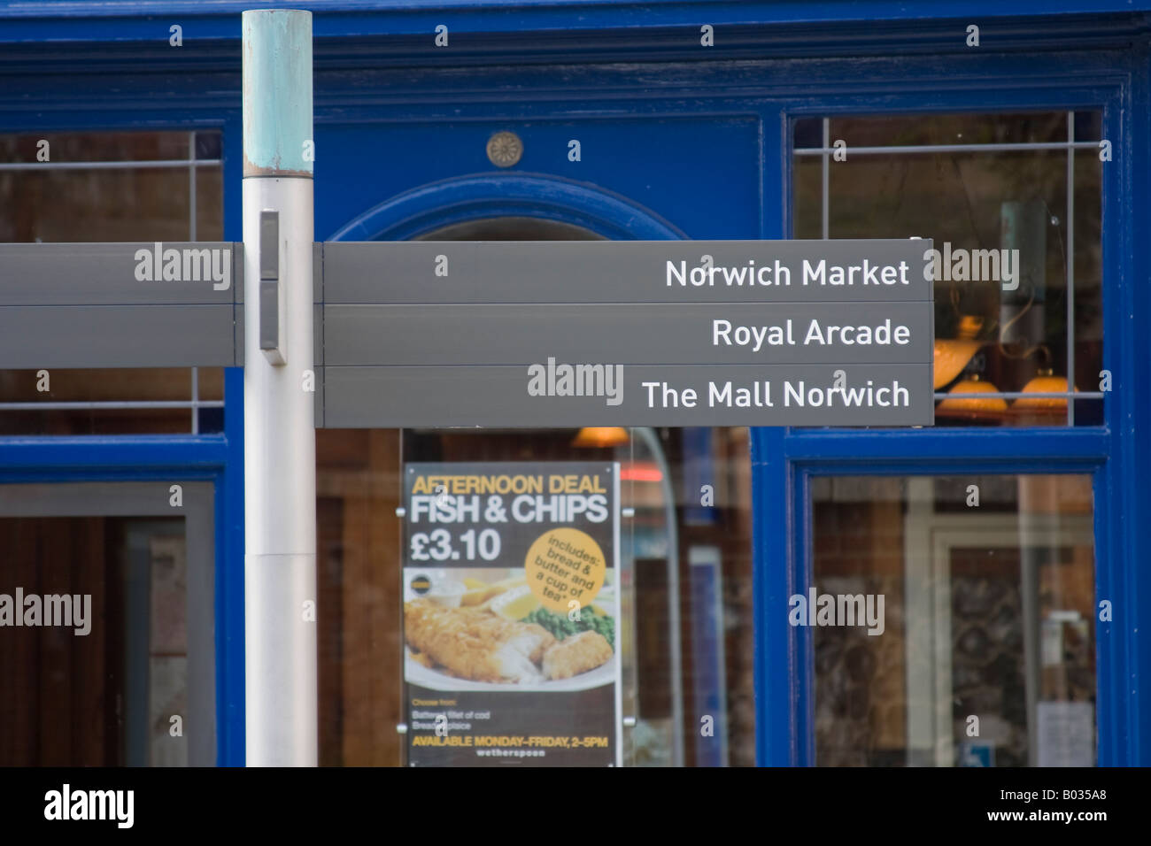 Norwich modern street signs Stock Photo Alamy