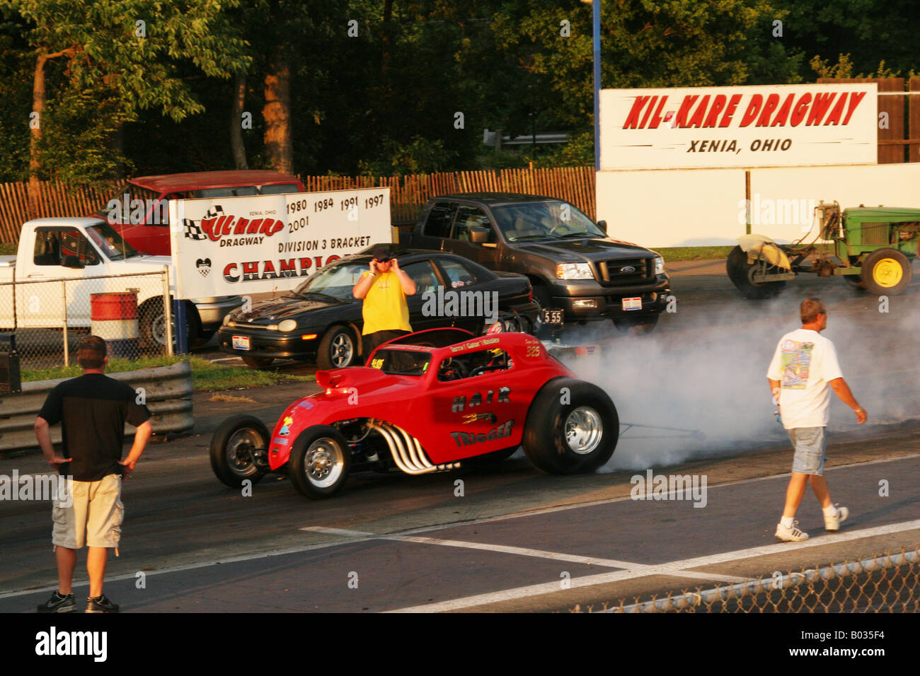Tire Warmup Burnout Dragster at Kil Kare Dragway Xenia or Dayton Ohio