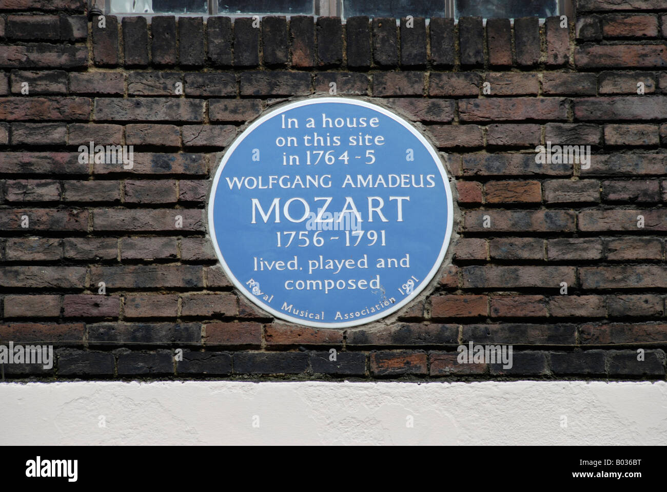 Blue plaque marking the site where Mozart lived from 1756 1791 Frith