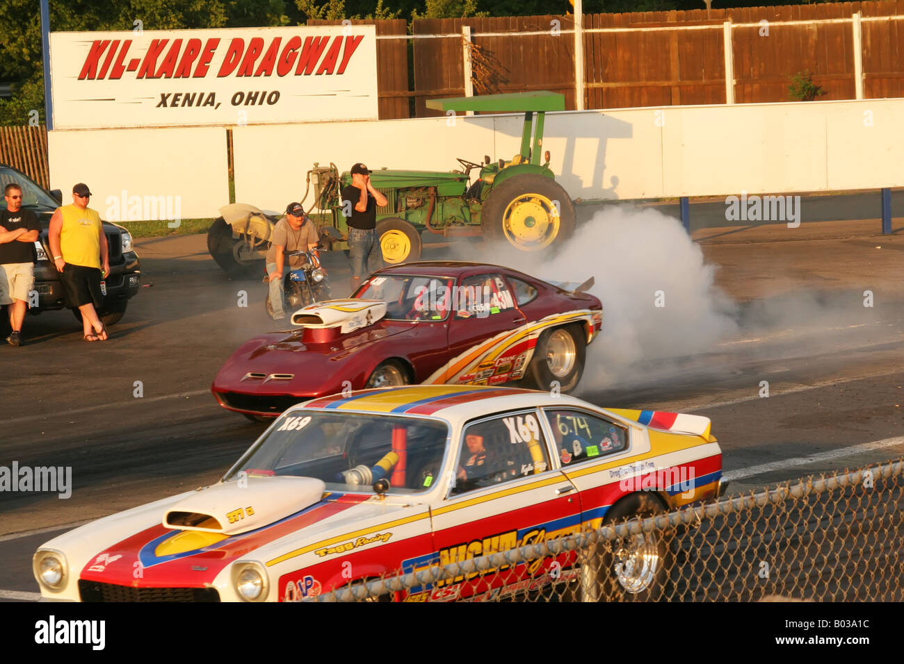 Tire Warmup Burnout Dragster at Kil Kare Dragway Xenia or Dayton Ohio