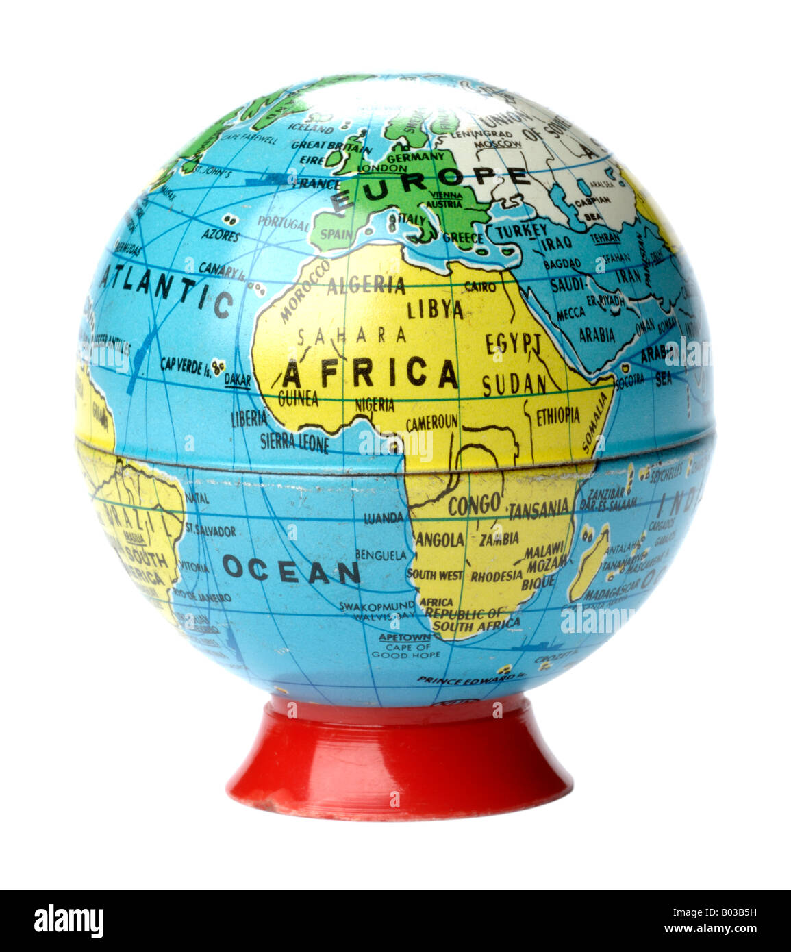 Retro pencil sharpener globe Stock Photo