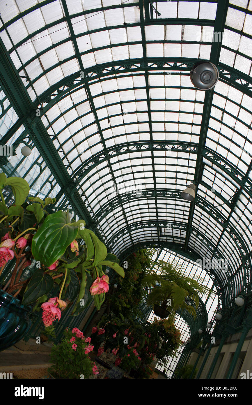 Embarcadere, Royal Glasshouses (Les Serres Royales de Laeken) at Laeken, Brussels Belgium Stock Photo