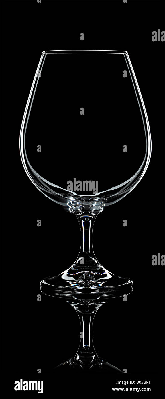 snifter brandy glass on black background Stock Photo Alamy
