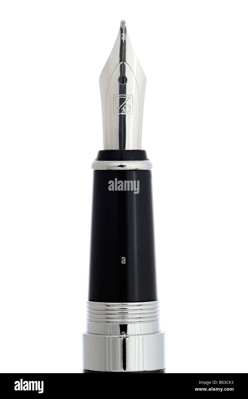 Fountain Pen Close Up Against a White Background Stock Photo Alamy