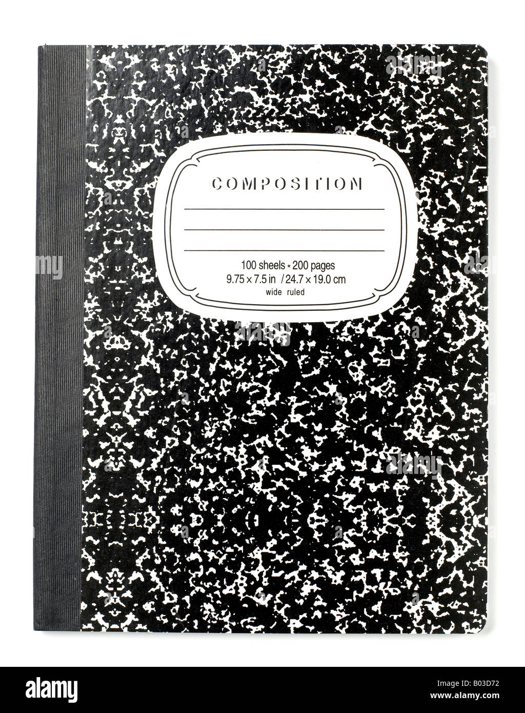 Black White composition notebook Stock Photo
