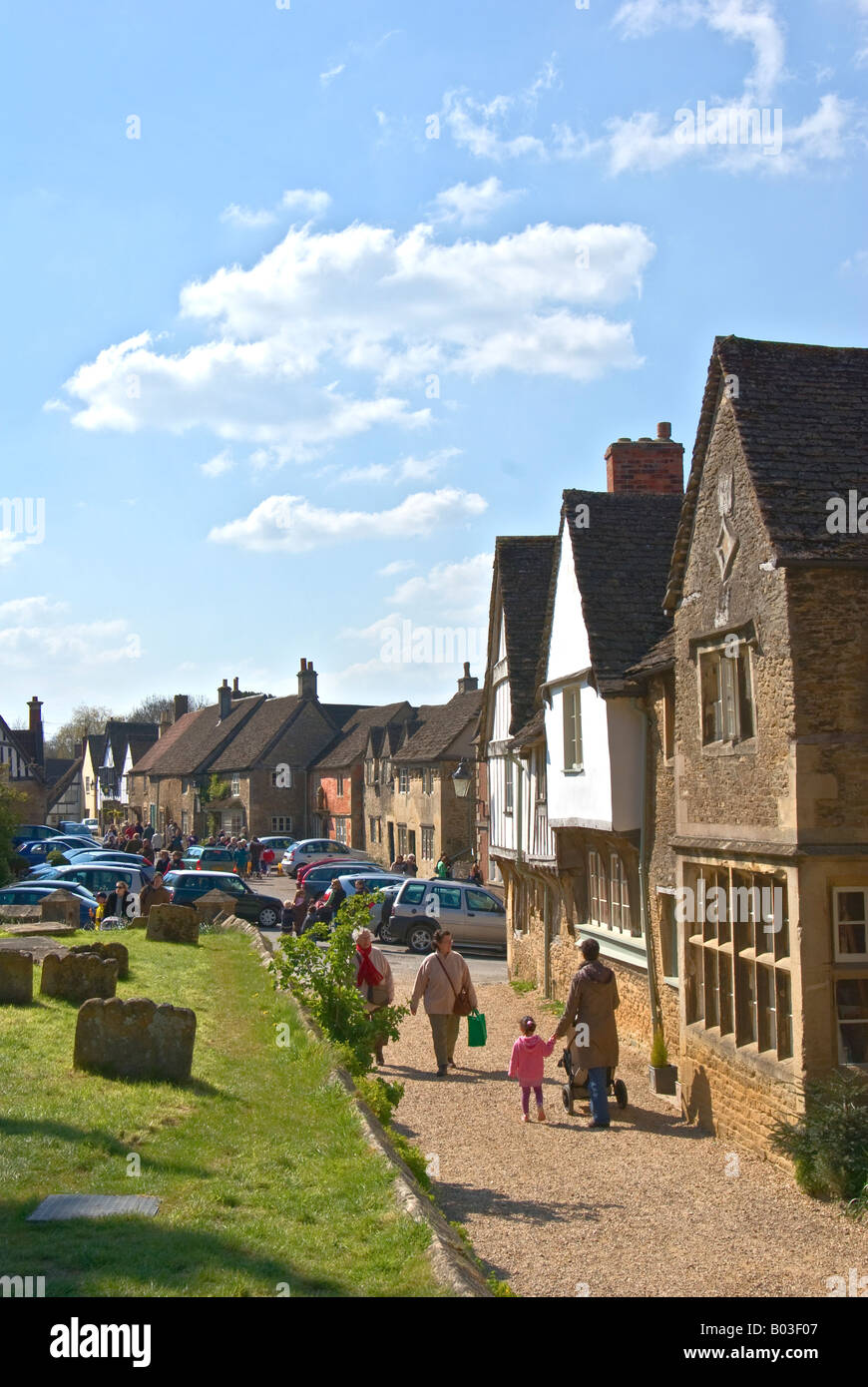 Lacock village viewed from the churchyard Stock Photo