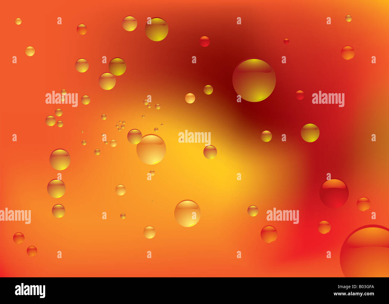 dreamy orange fluid background with bubbles and copy space Stock Photo ...