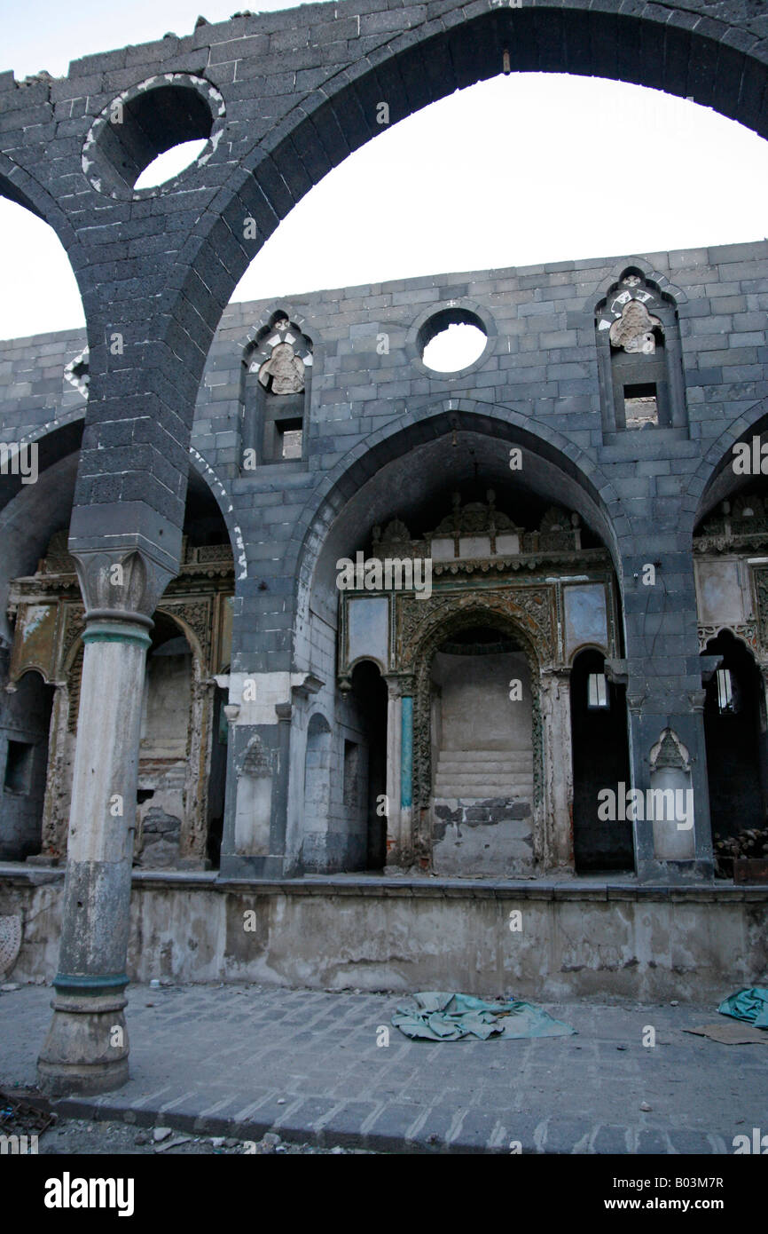 The ruins of the Surp Giragos Kilisesi one of the churches that served the now vanished Armenian community in Diyarbakir Turkey Stock Photo