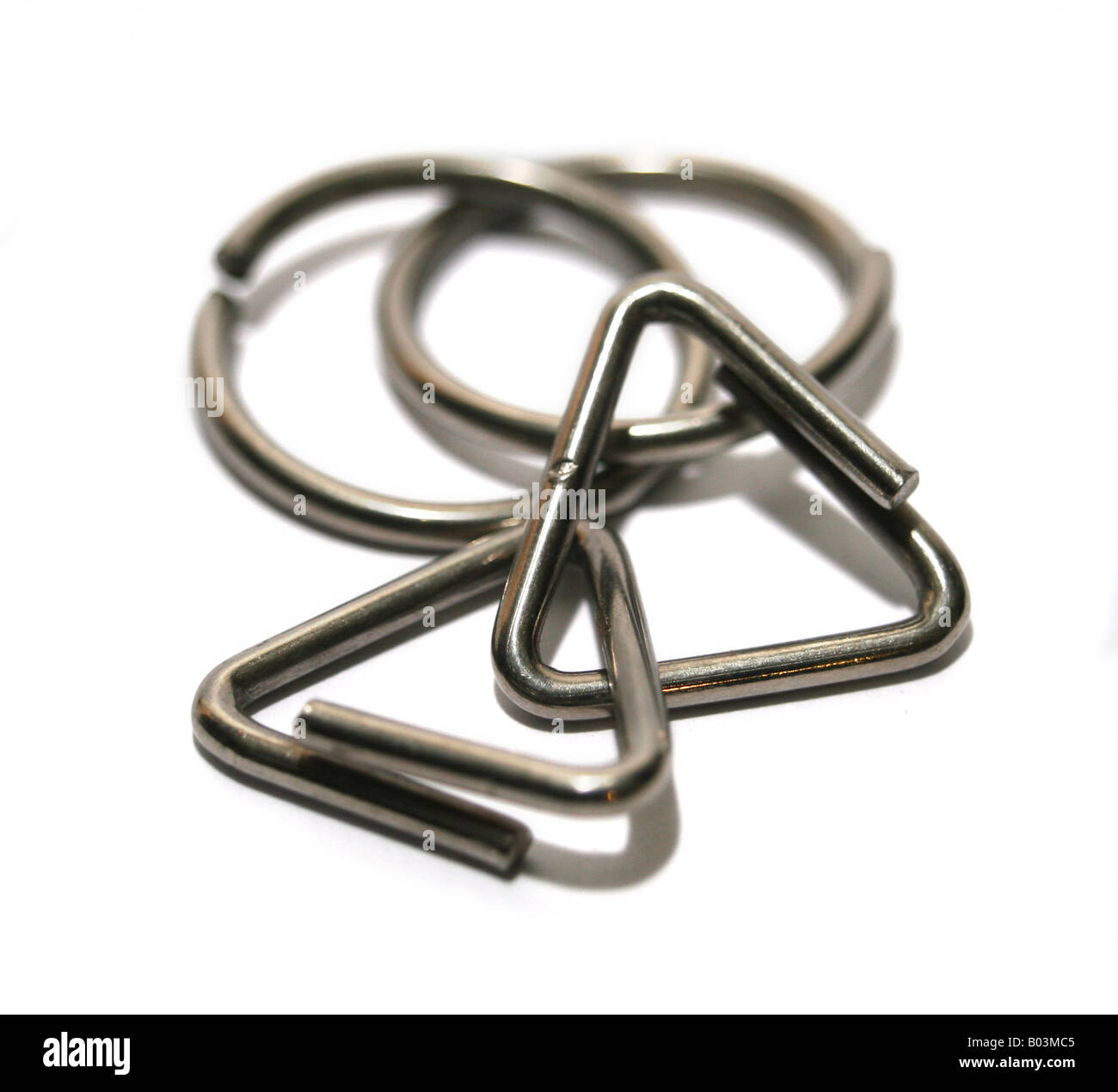 Dexterity ring puzzles, close up. Stock Photo