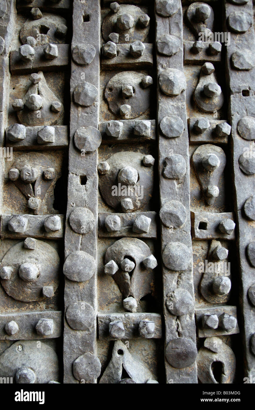 An old iron door at Mardin kapi the south gate in the Diyarbakir city walls Stock Photo