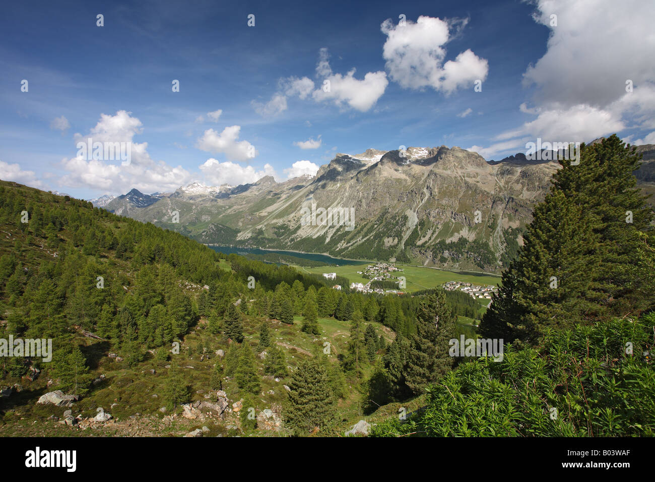lake sils silsersee lej da segl engadin graubuenden grisons canton switzerland schweiz europe europa Stock Photo