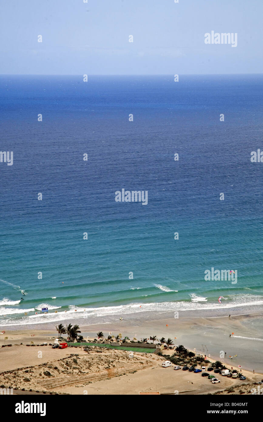 View on the beach of La Barca, Playa Sotavento, Jandia, Fuerteventura, Canaries, Spain Stock Photo