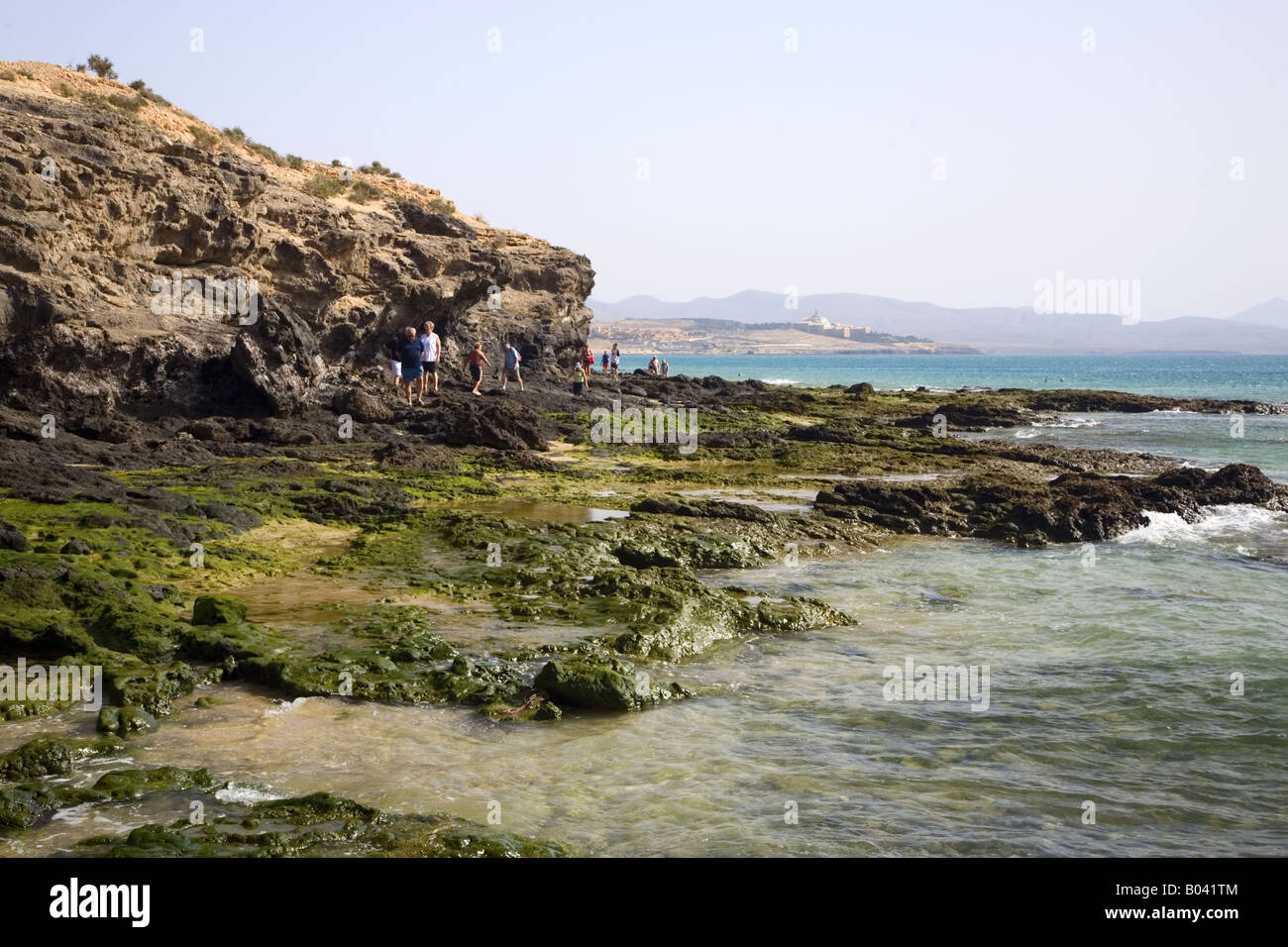 Rocky part of the coast south of Costa Calma, Jandia, Fuerteventura, Canaries, Spain Stock Photo