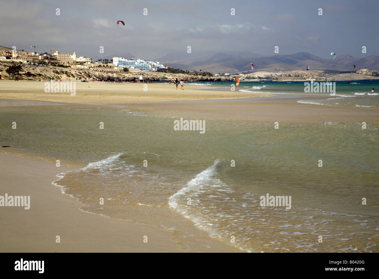 Beach La Barca, Playa Sotavento, Jandia, Fuerteventura, Canaries, Spain Stock Photo