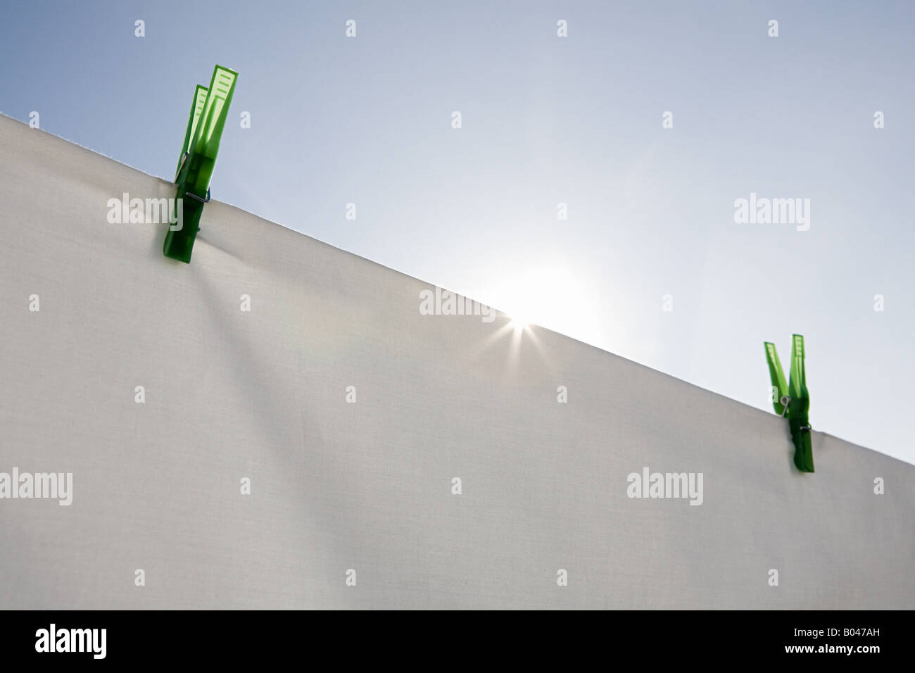 Sheet drying in sunshine Stock Photo