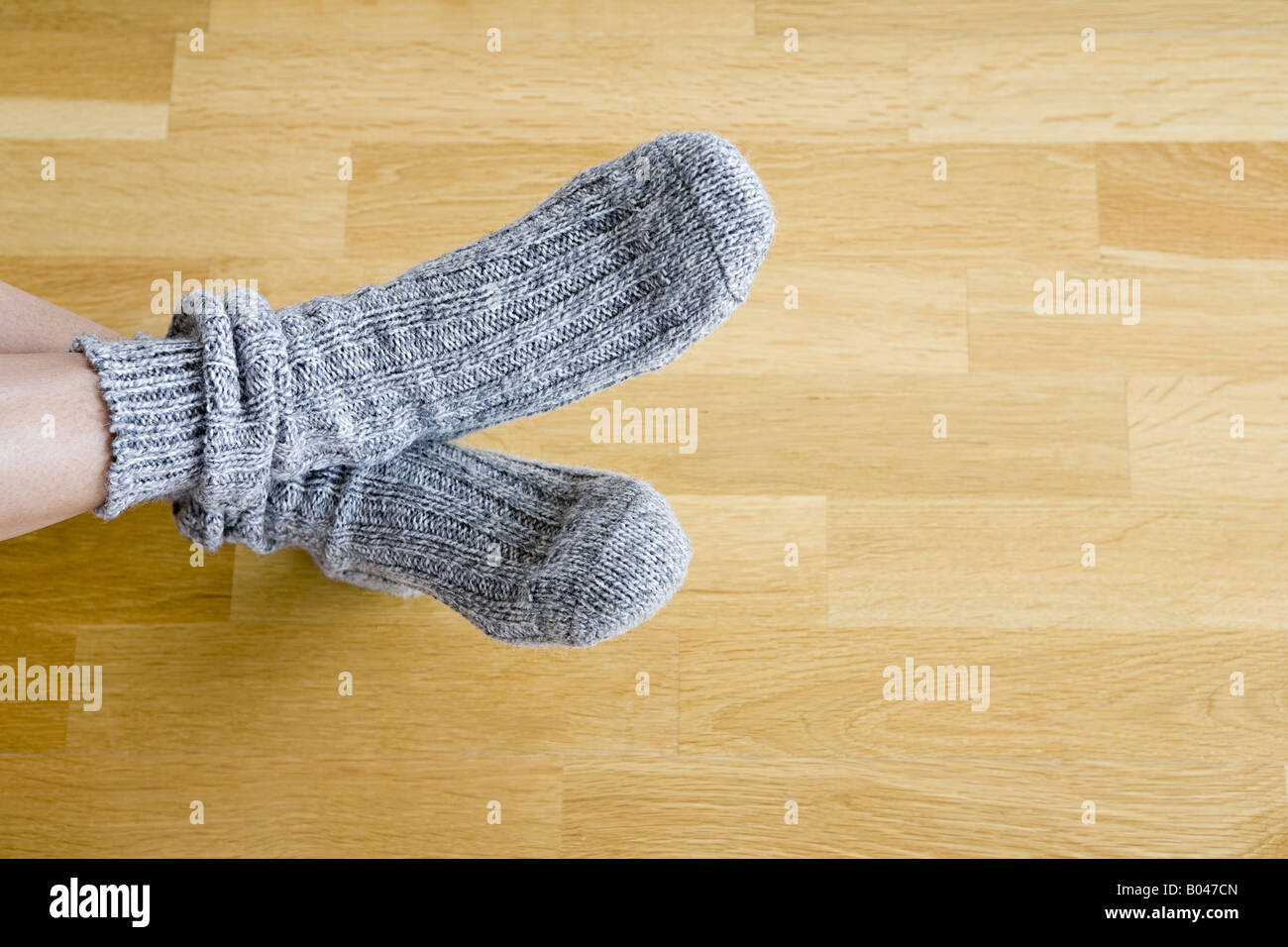 Person wearing socks Stock Photo Alamy