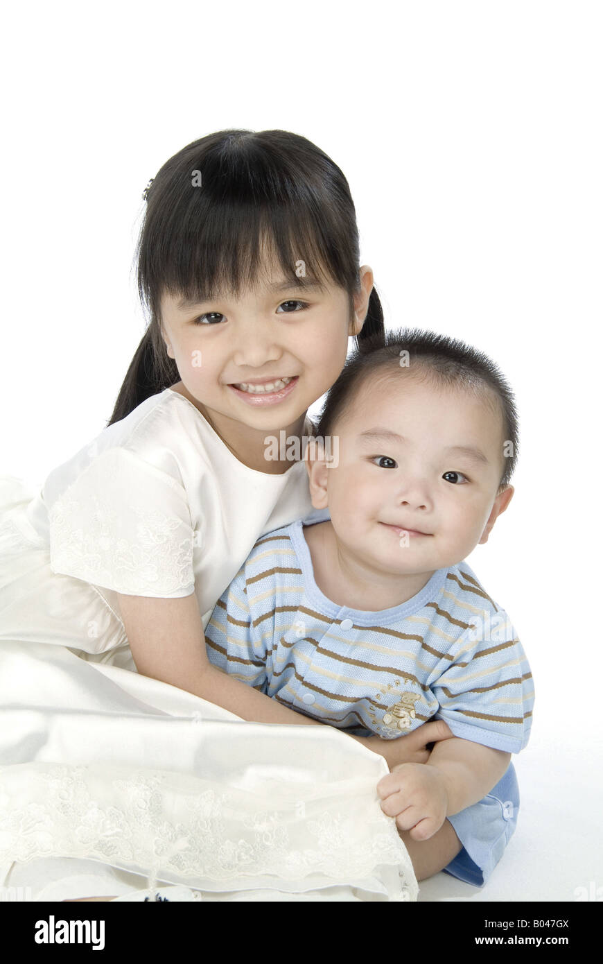 sister and baby Stock Photo Alamy