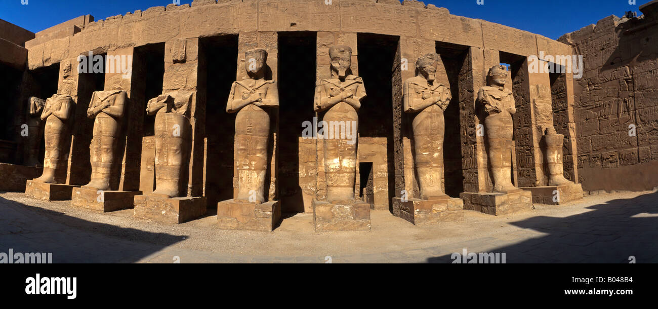 Karnak Egypt Osiris Pillars Portico Of Temple Of Ramses III Stock Photo ...