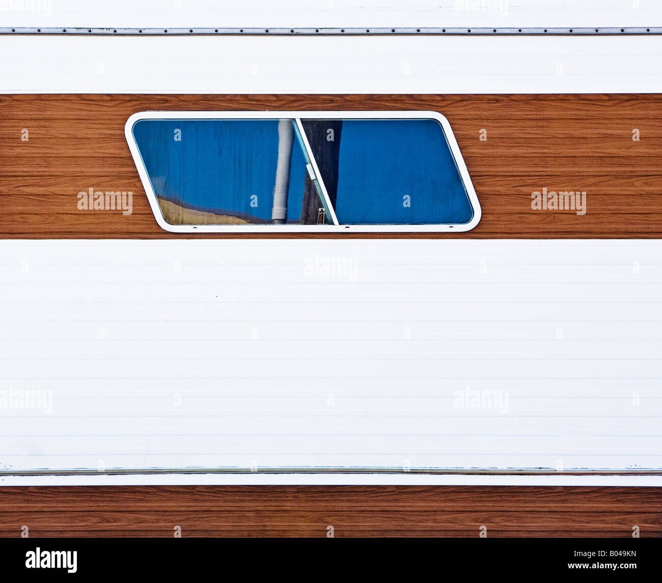 Window of travel trailer Stock Photo Alamy