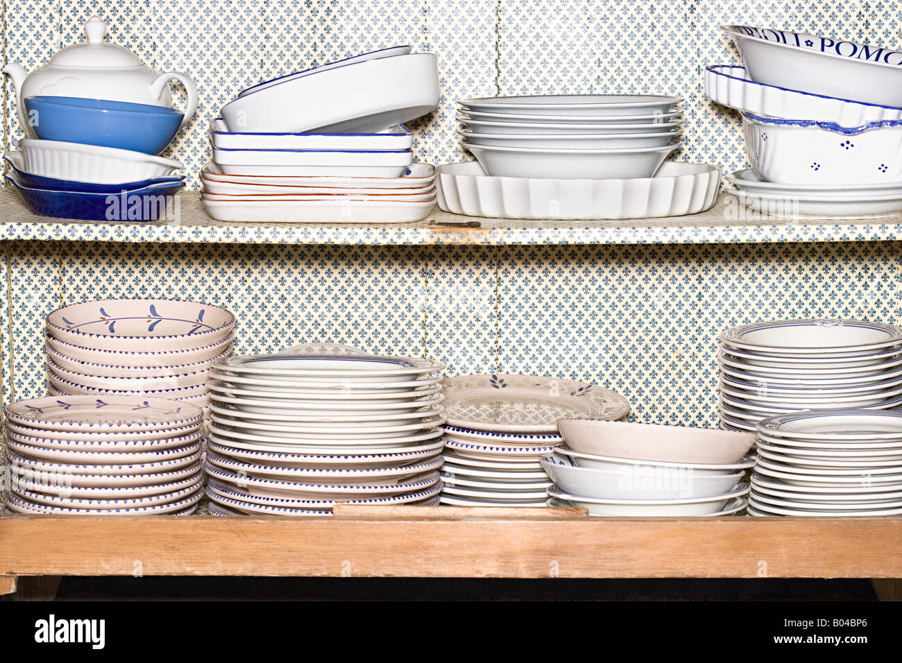 Large collection of plates and bowls Stock Photo Alamy