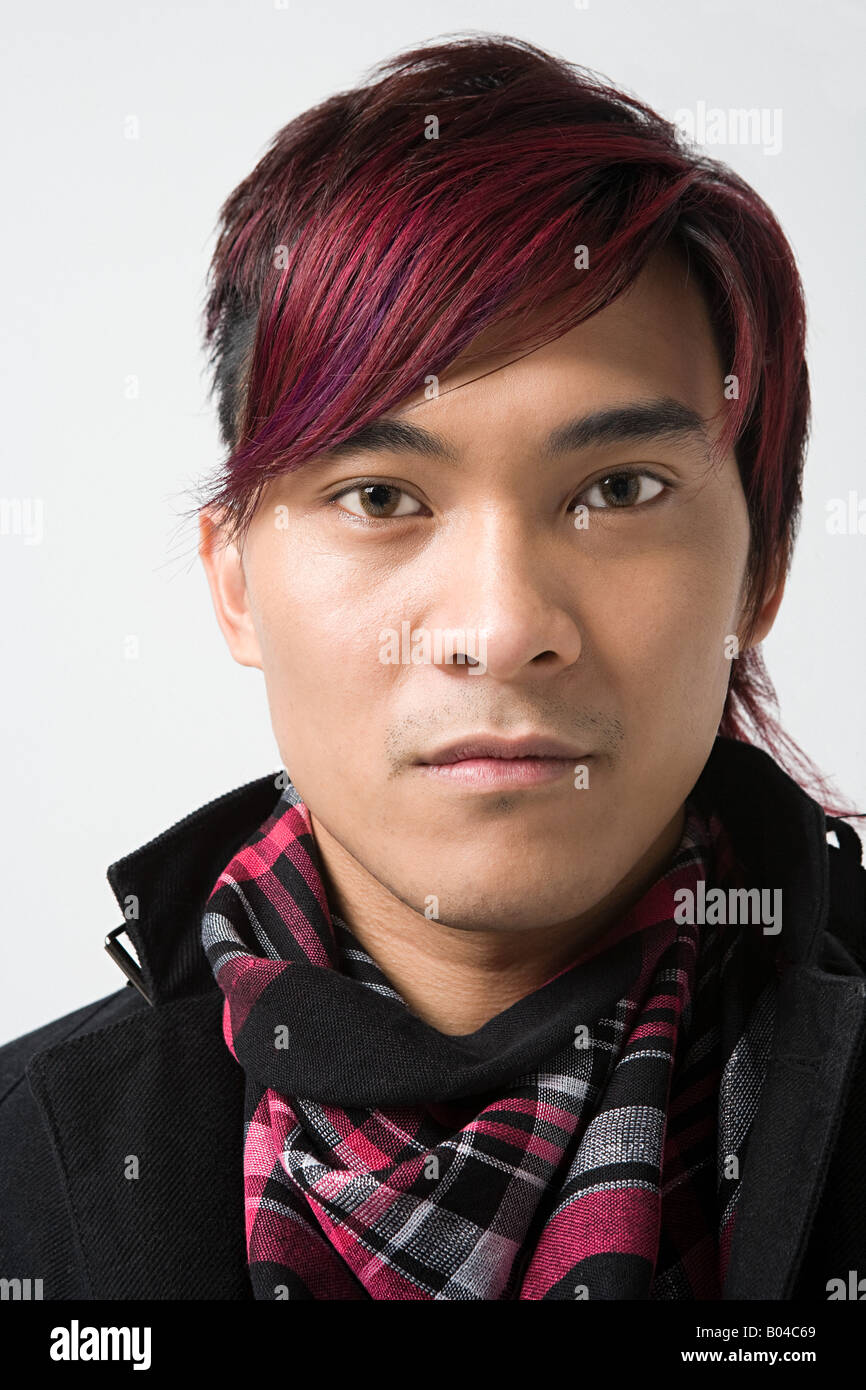 Young Japanese Man With Dyed Hair Stock Photo - Alamy