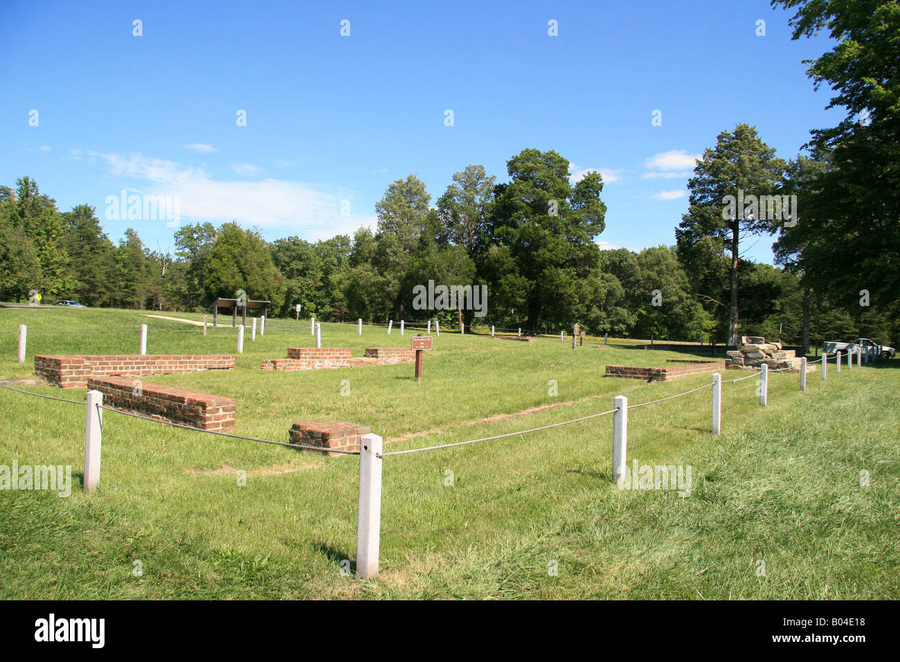 The ruins of the Chancellor's House looking east at Ely's Ford Road ...