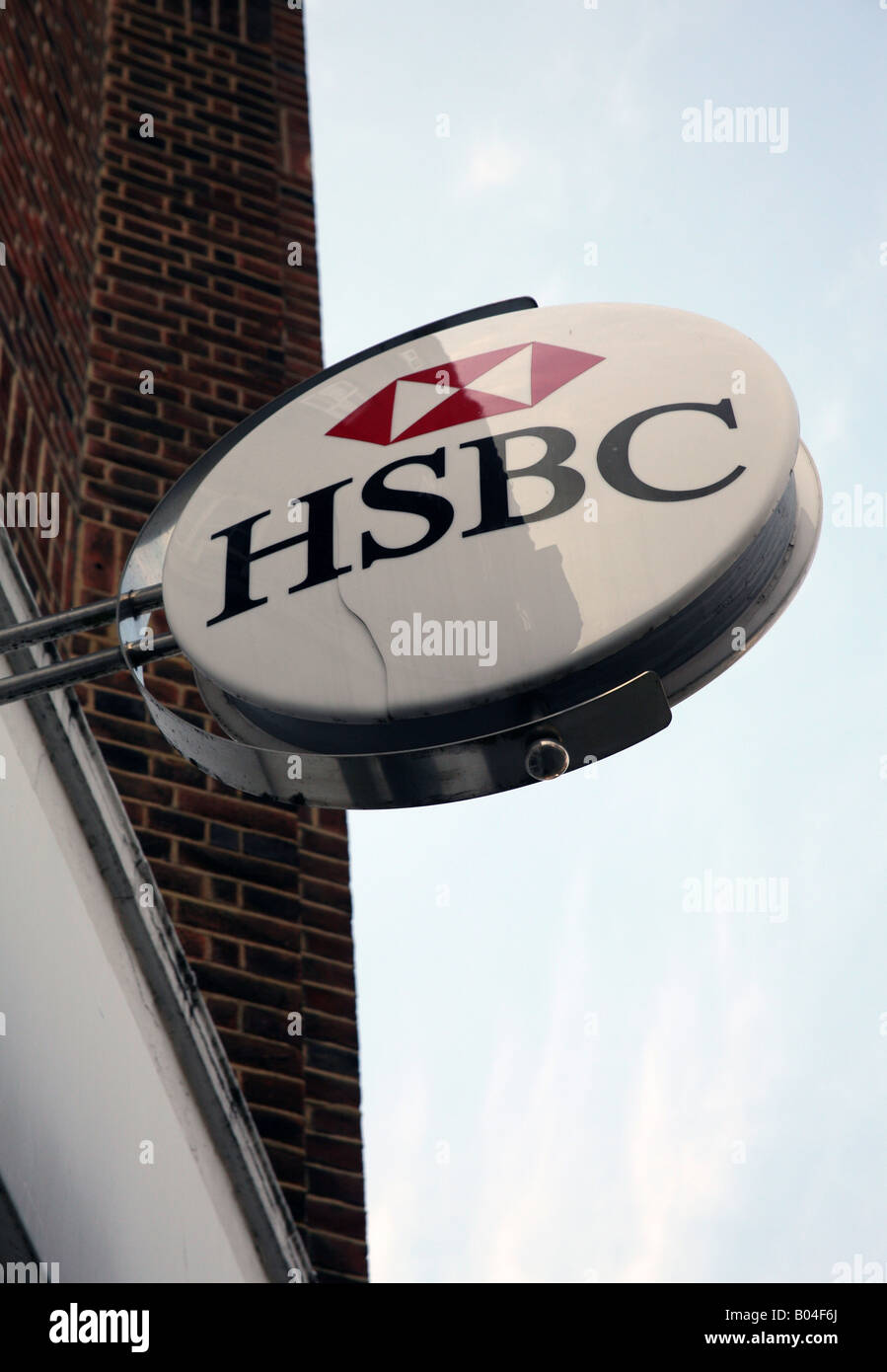 Sign outside branch of HSBC bank in London Stock Photo